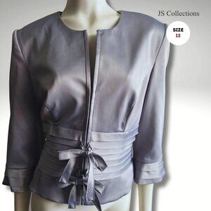 JS Collections Satin Waist-Tie Jacket – Size Small (Fits Medium)